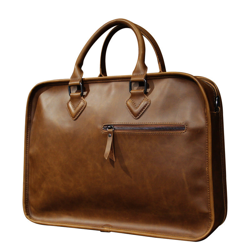 Crazy Horse Leather Men's Handbag