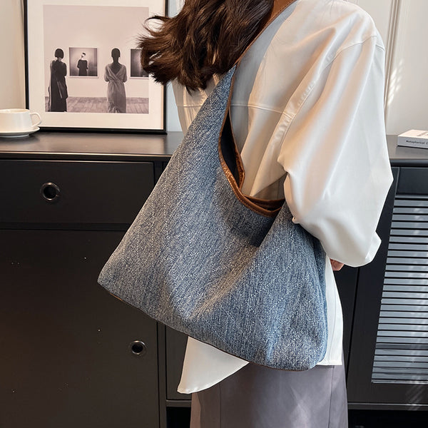 Casual Soft Top Denim Handbag