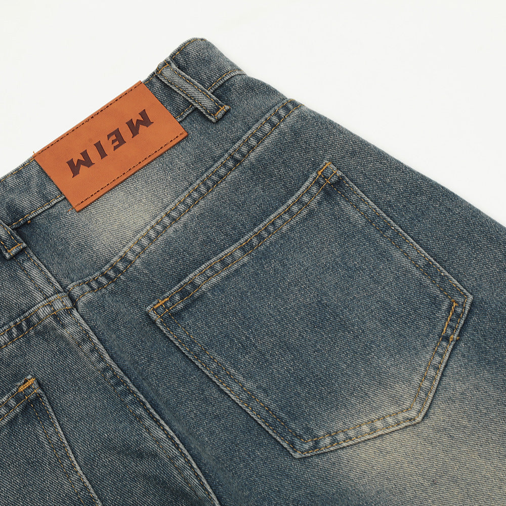 Fashion Personality Multi-pocket Workwear Jeans Men