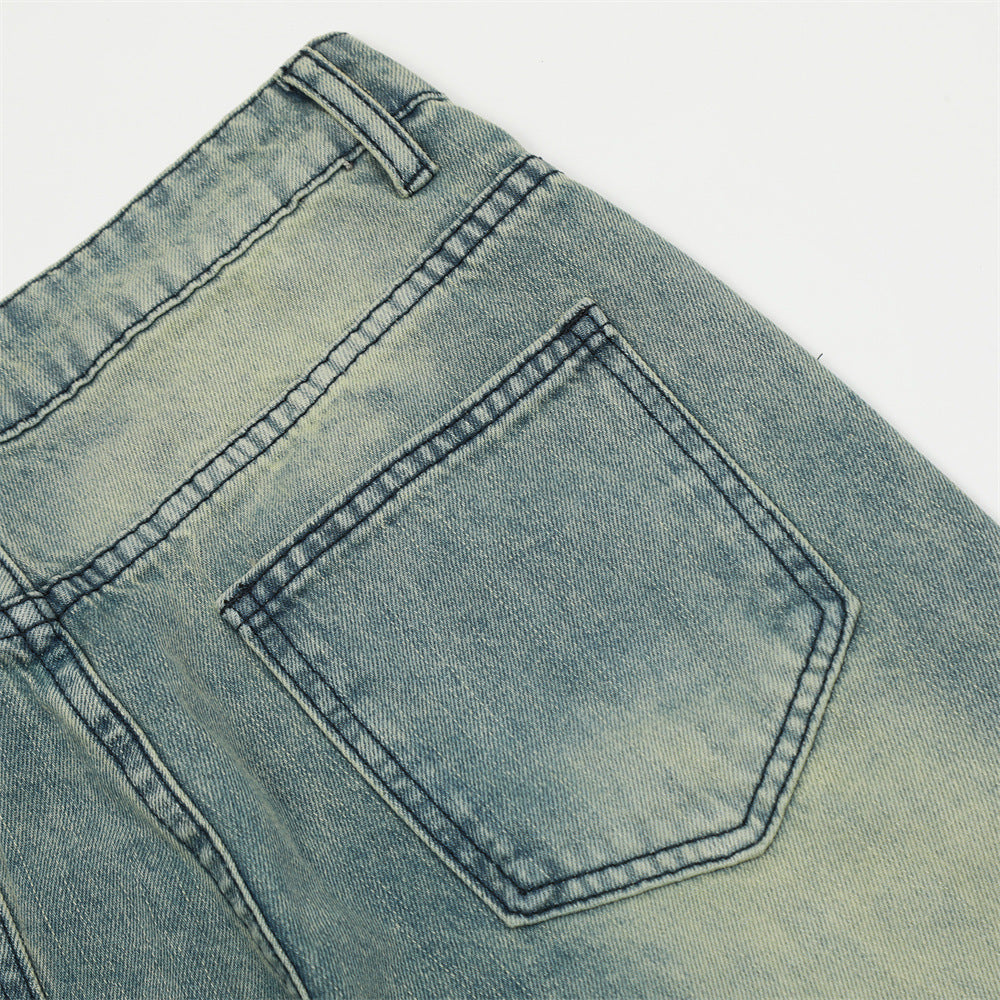 Fashion Personalized Washed White Jeans For Men
