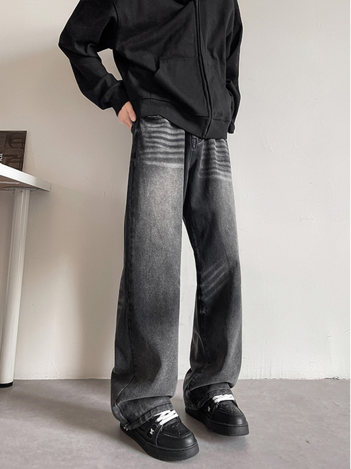 Retro Wide Leg Jeans Men's Oversize Skinny Straight-leg Pants
