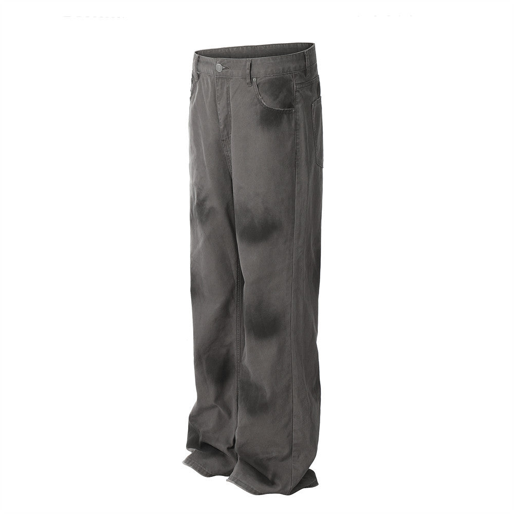 Tie-dyed Washed Dirty Jeans For Men