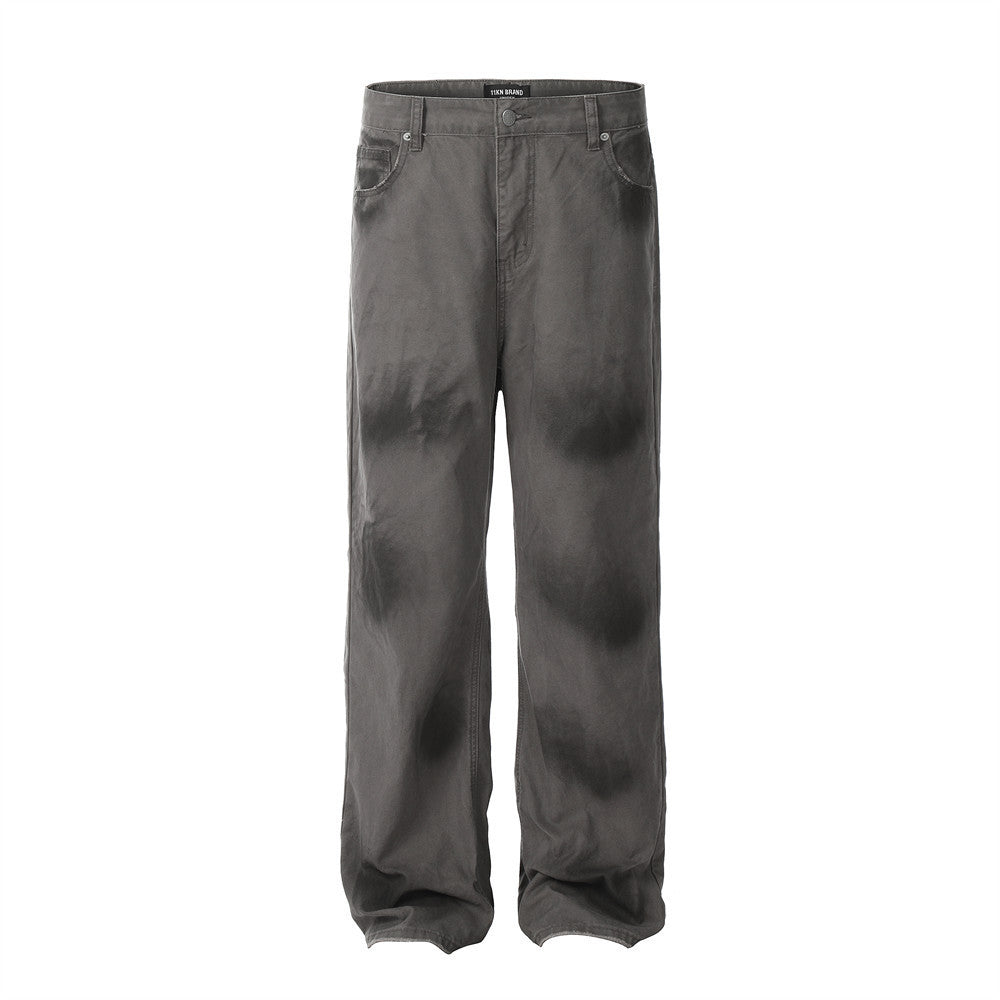 Tie-dyed Washed Dirty Jeans For Men