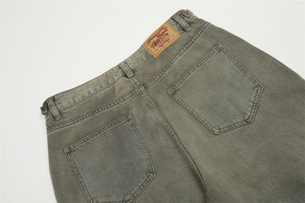 Fashionable Dirty Tie-dye Gradient Jeans For Men