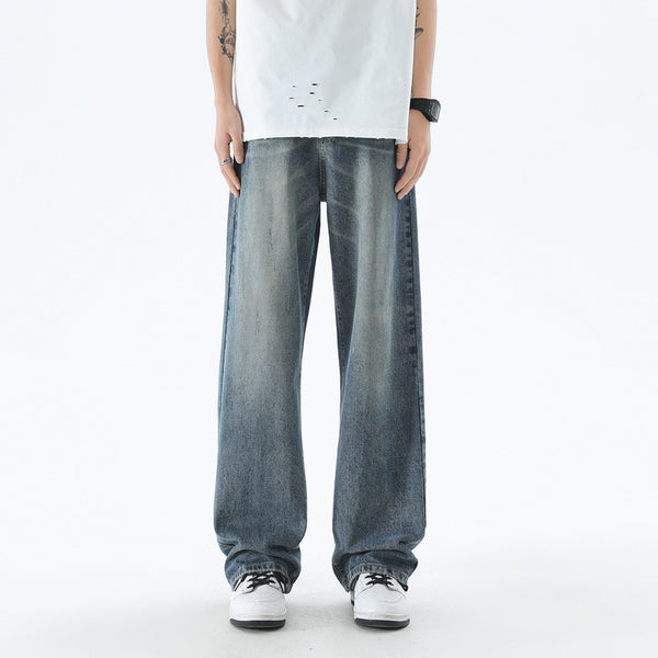 American Casual Blue Straight Jeans Men