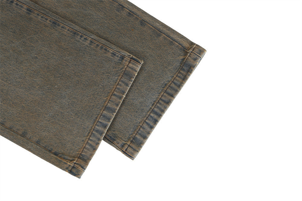 Distressed Dirty Wide-leg Jeans For Men