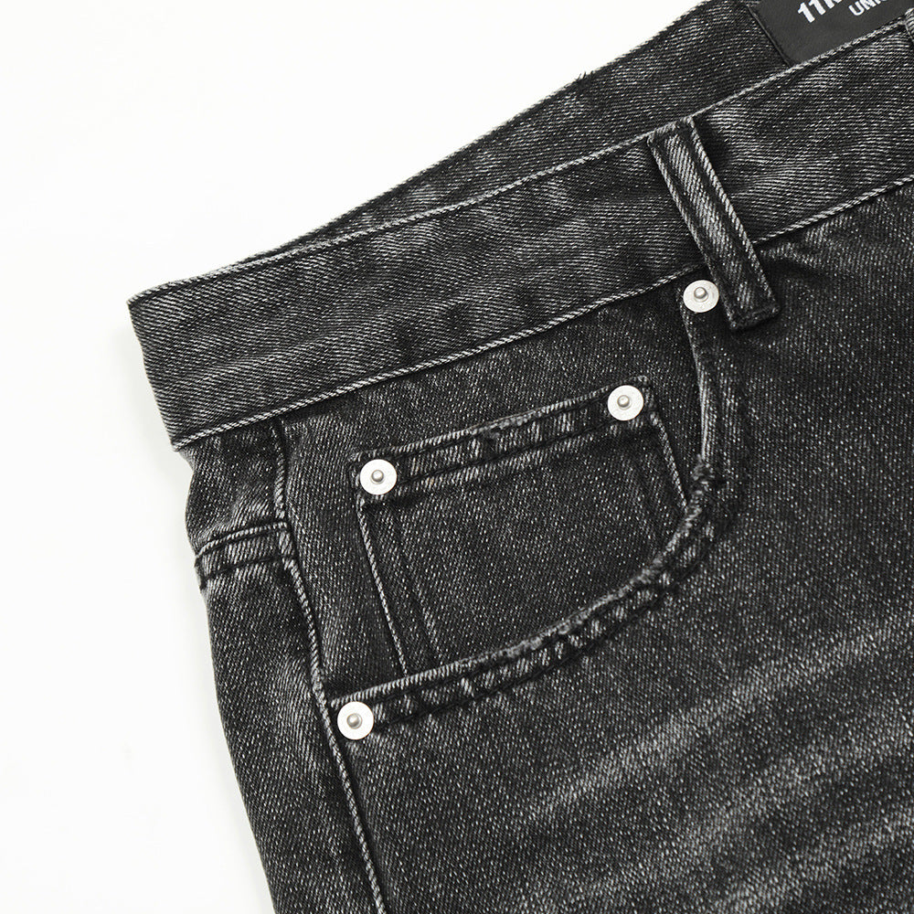 Washed And Worn Jeans American Retro Men