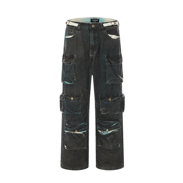 Multi-pocket Workwear Style Jeans For Men