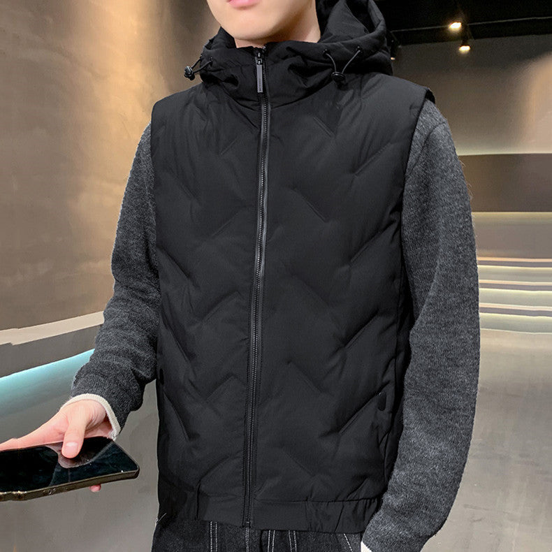 Down Vest Men's Jacket Fleece Warm And Fashionable