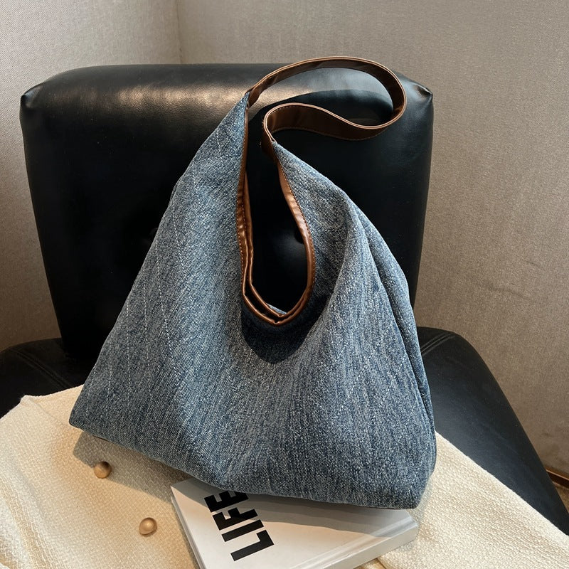 Denim Canvas Bucket Bag Fashion Large Capacity Shoulder Bags For Women Tote Handbag Female Shopping Bags