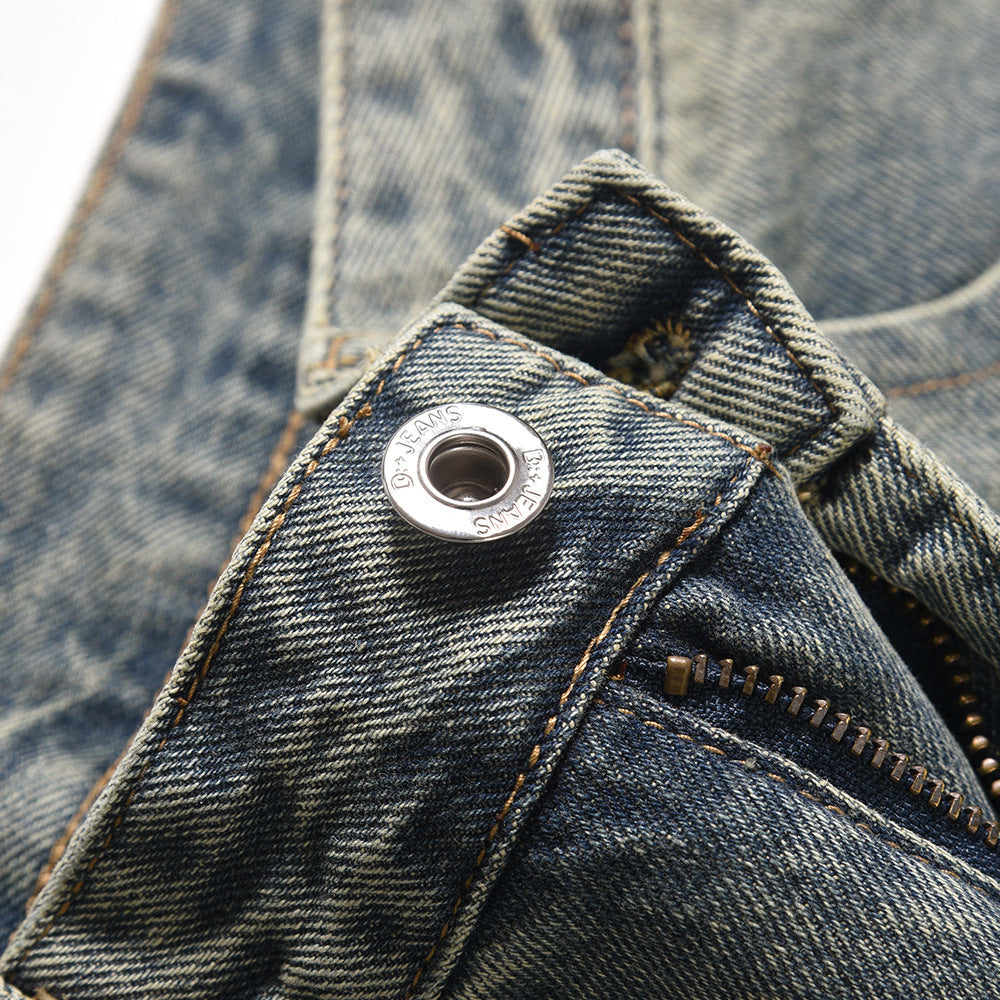 Fashion Personality Washed And Worn Jeans Men