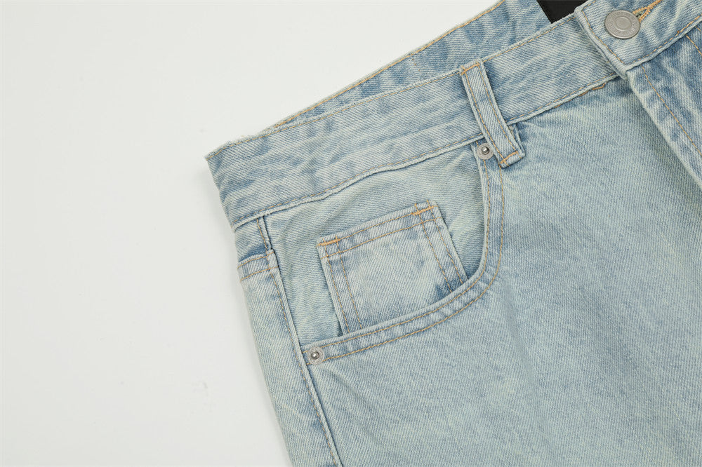 American Retro Wash Light-colored Jeans Men