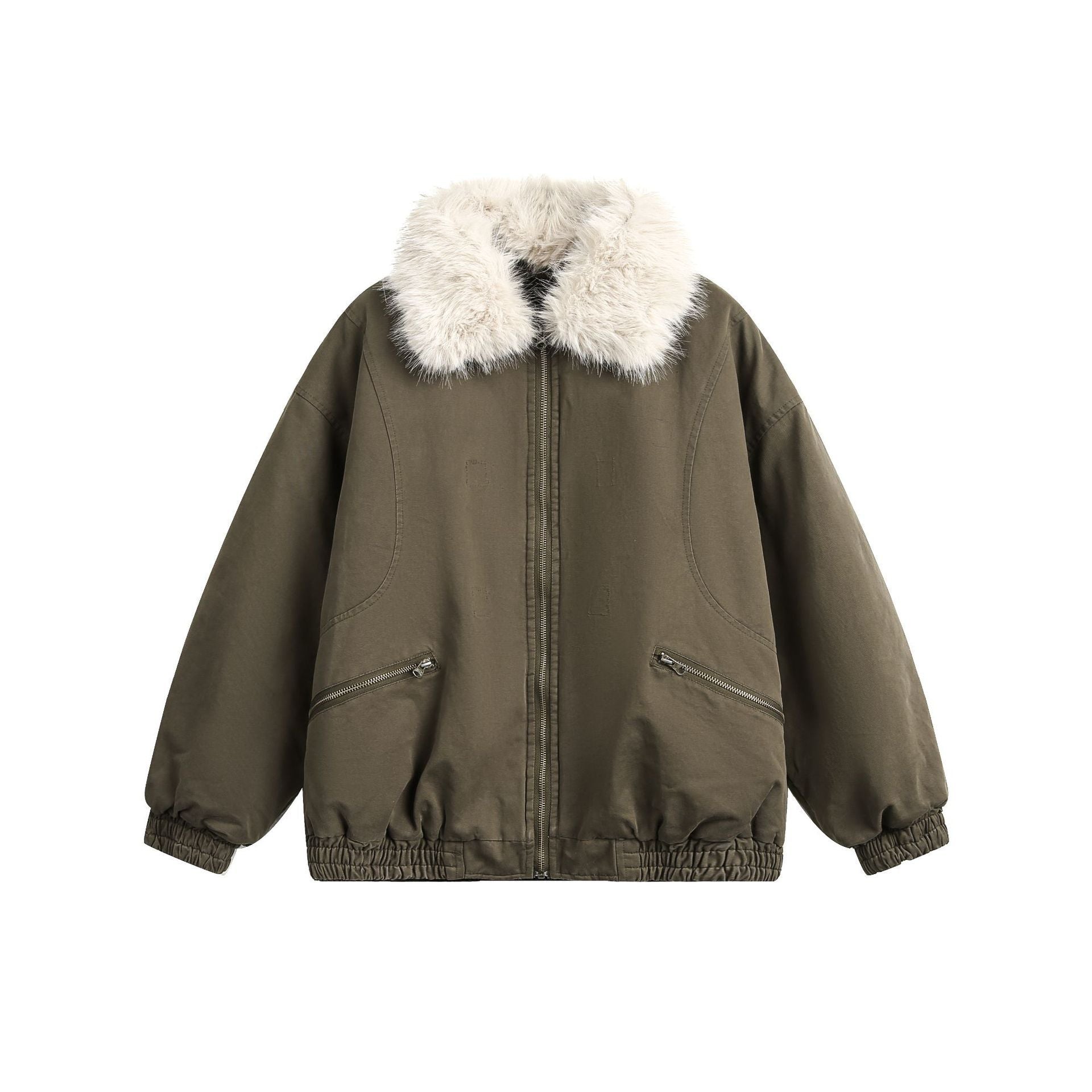 New Winter Cotton Dress Coat Detachable Fur Collar