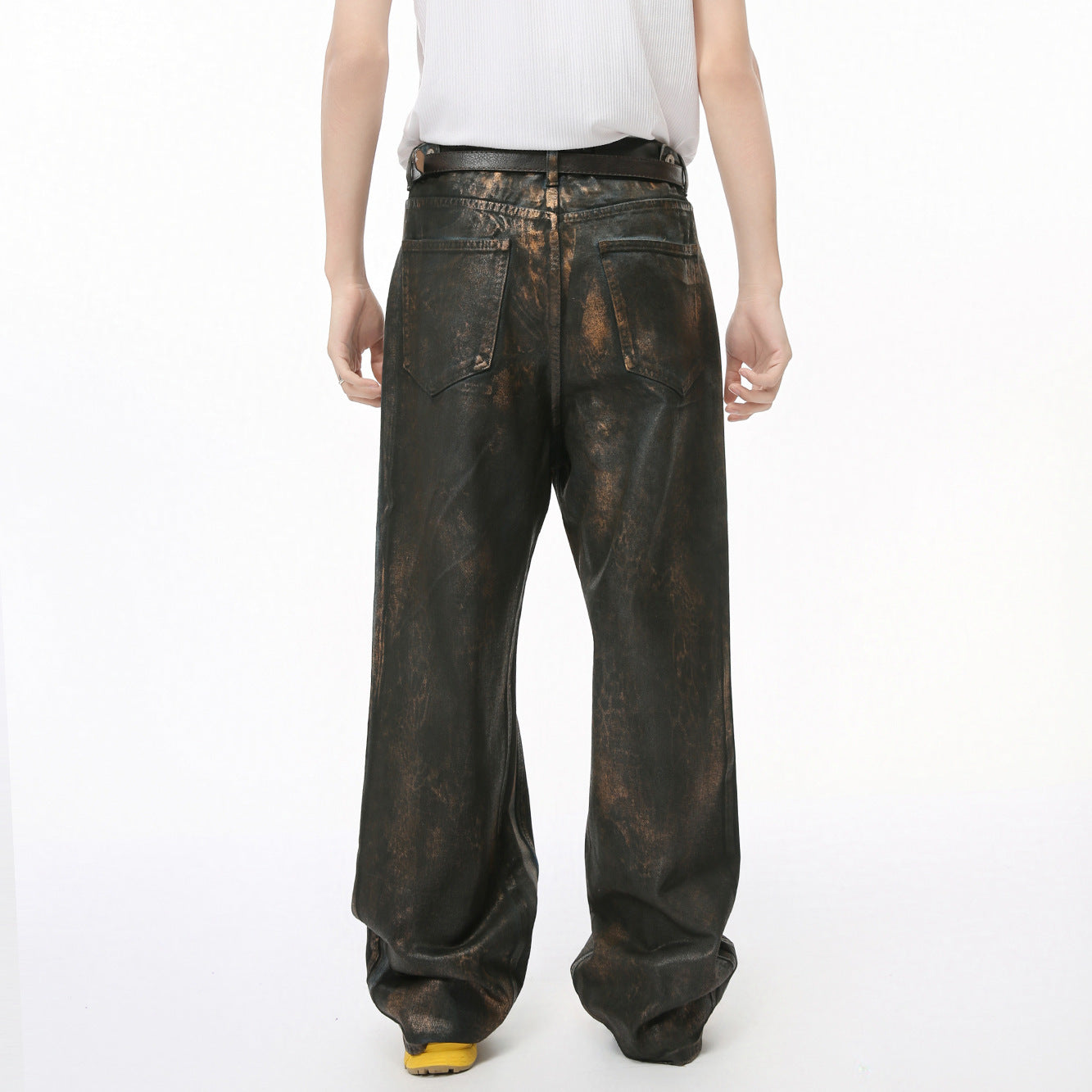 American Street Waste Soil Wind Reverse Pocket Personality Jeans Tide