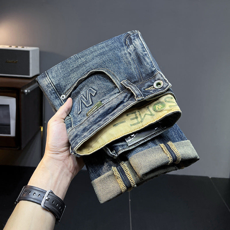 Quality Micro Cone Pencil Pants Denim All-match Washed Long Pants