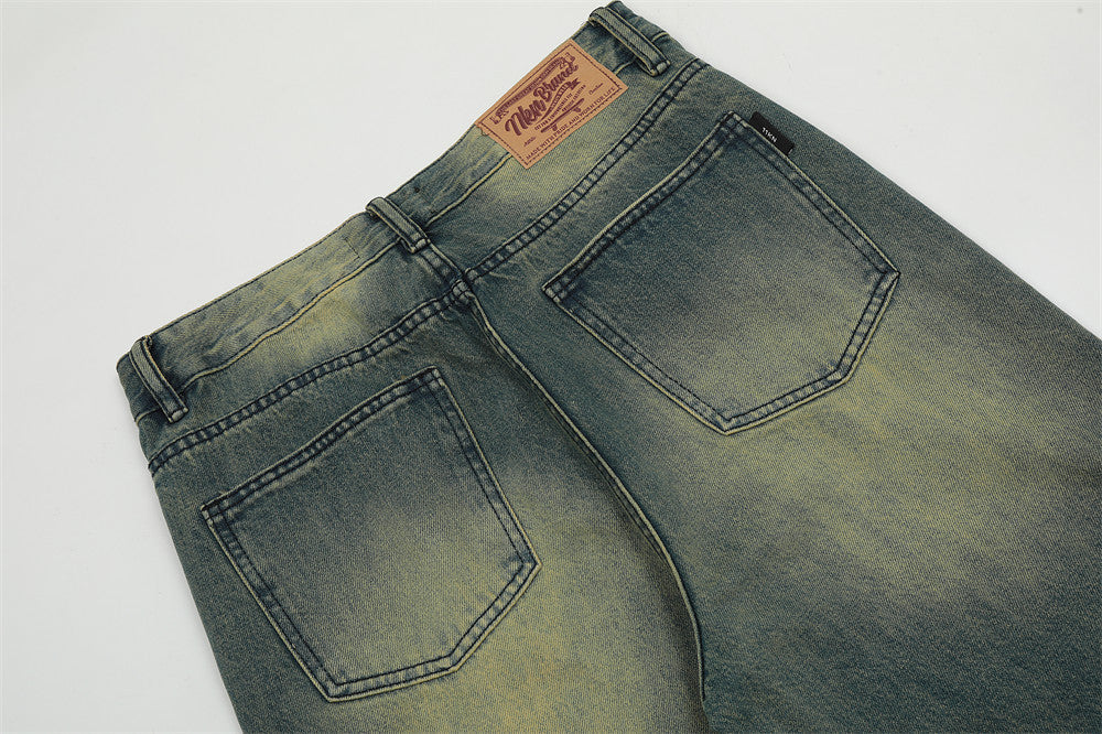 Washed Contrast Color Skinny Jeans For Men