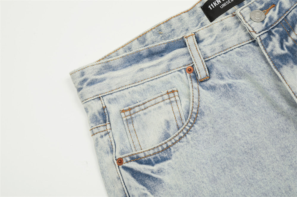 American Retro Wash Light-colored Jeans Men