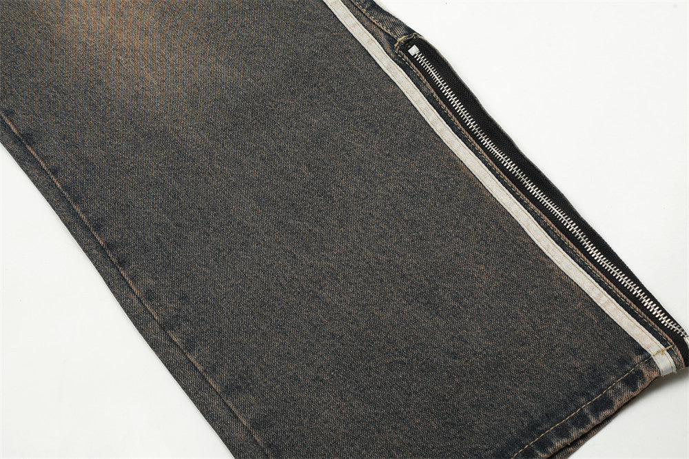 Fashion Side Zipper Slit Jeans For Men