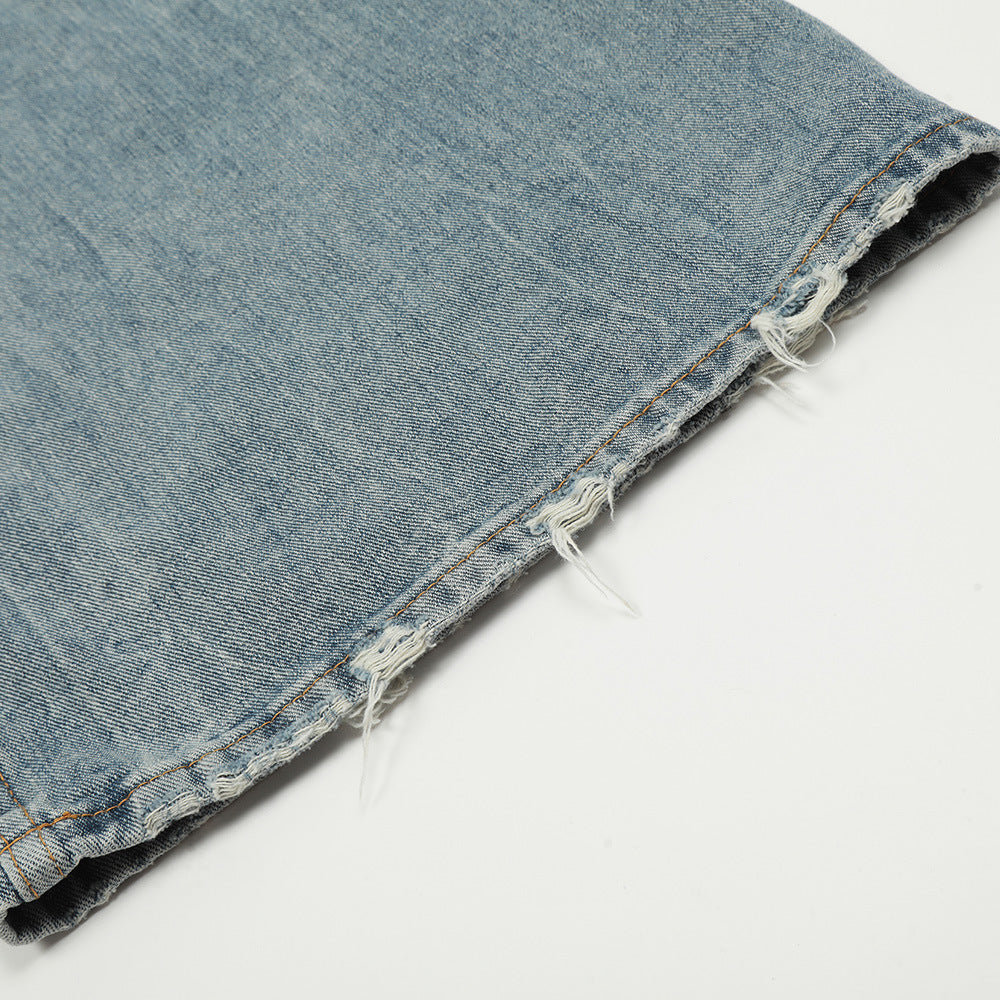 Fashion American Washed Worn Jeans Men