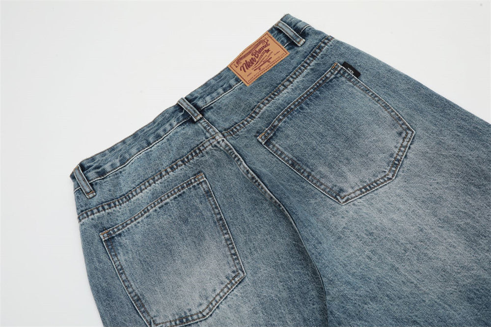 Fashion Personality Distressed Washed Jeans Men