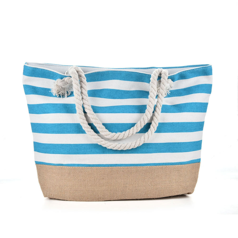 Striped Beach Bag Casual Large Capacity Women Shoulder Bags