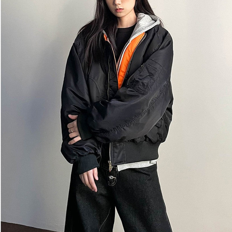 Pilot Stand Collar Retro Loose All-matching Thickened Fall Winter Coat