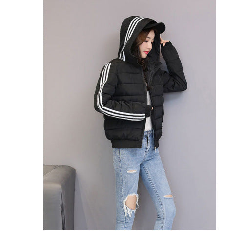 Women's Clothing Short Cotton Jacket New Winter Clothes Student Clothing Slim-fit Hood Fashionable Cotton Coat