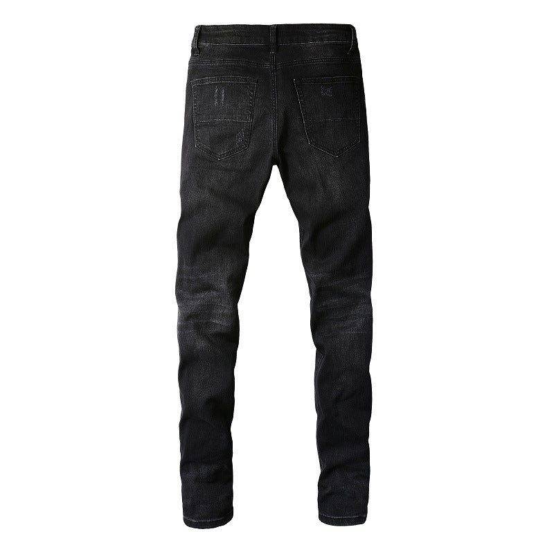 Hole & Patch Jeans Men's Slim Fit Skinny Pants