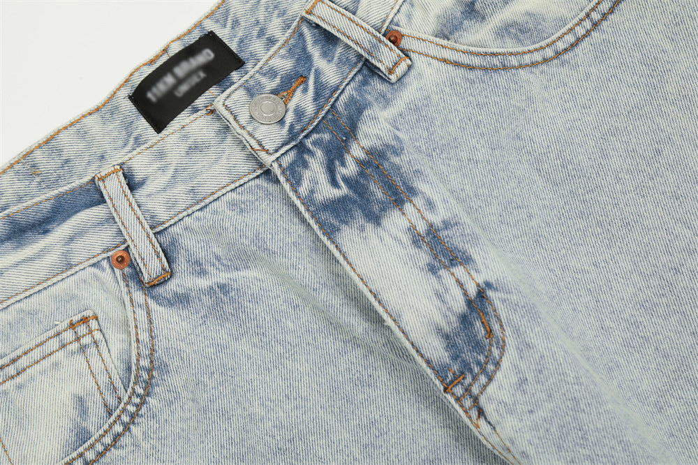 American Retro Wash Light-colored Jeans Men