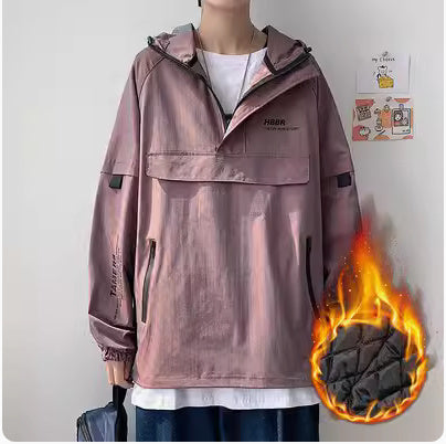 Fake Two Reflective Hoodie Jackets For Men