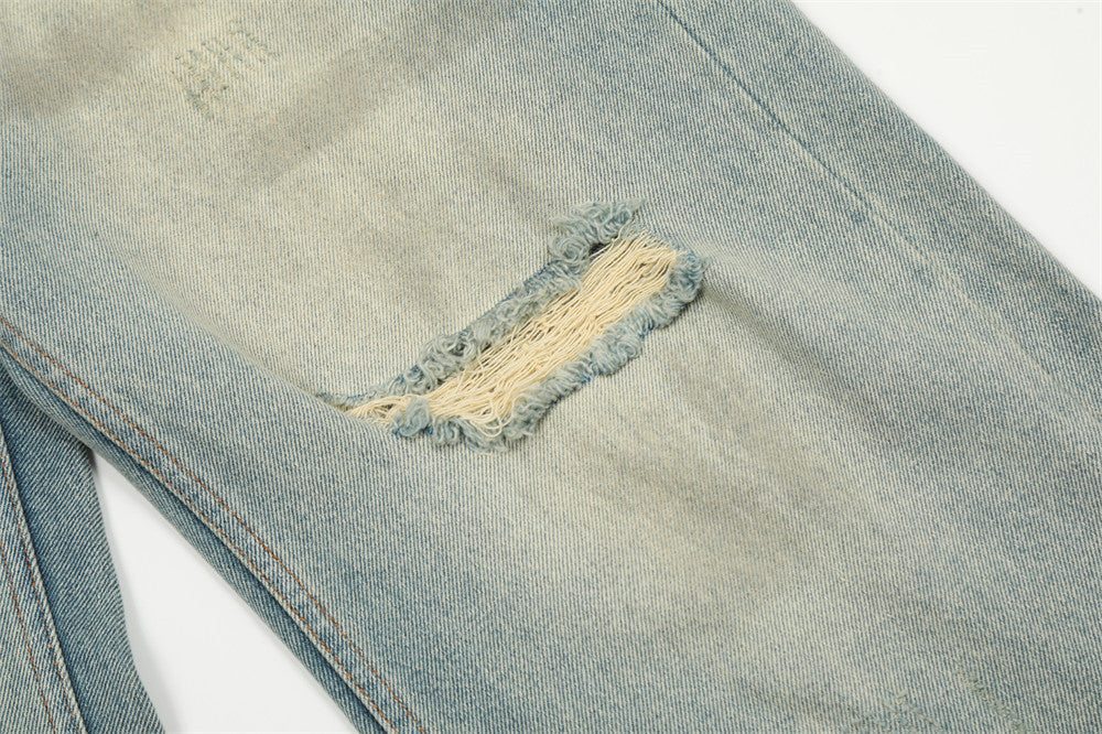 American Water Washed Hole Jeans For Men