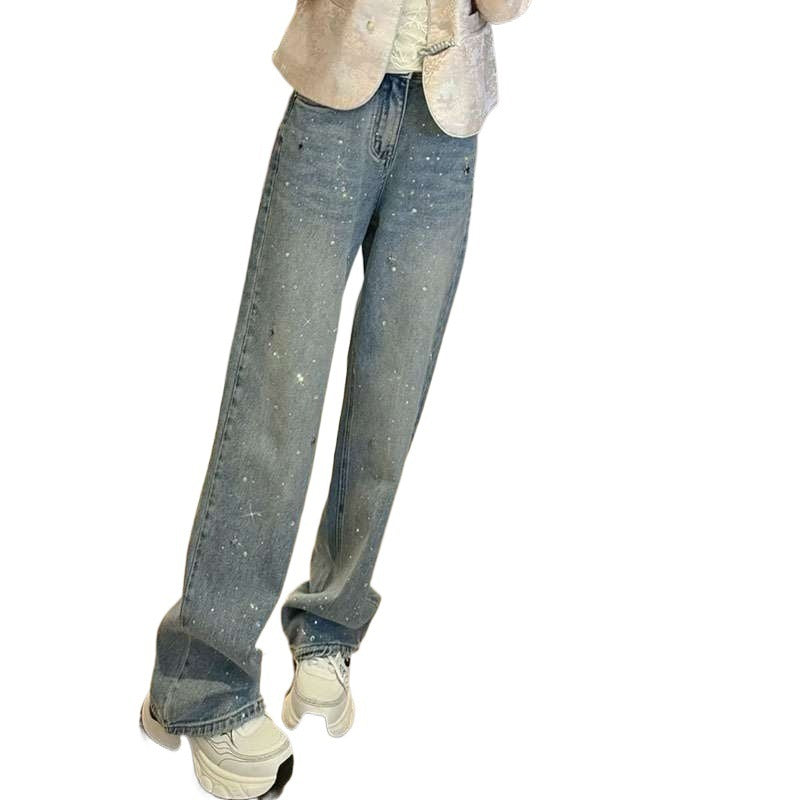 Summer Loose Slimming Light Color Design High Waist Wash Jeans For Women