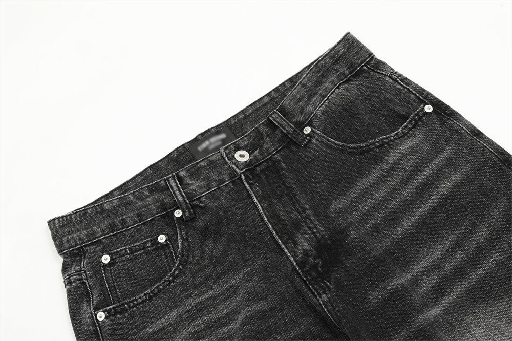 Washed And Worn Jeans American Retro Men