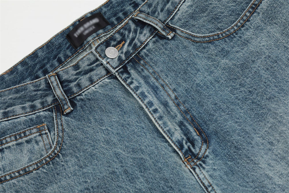 Fashion Personality Distressed Washed Jeans Men