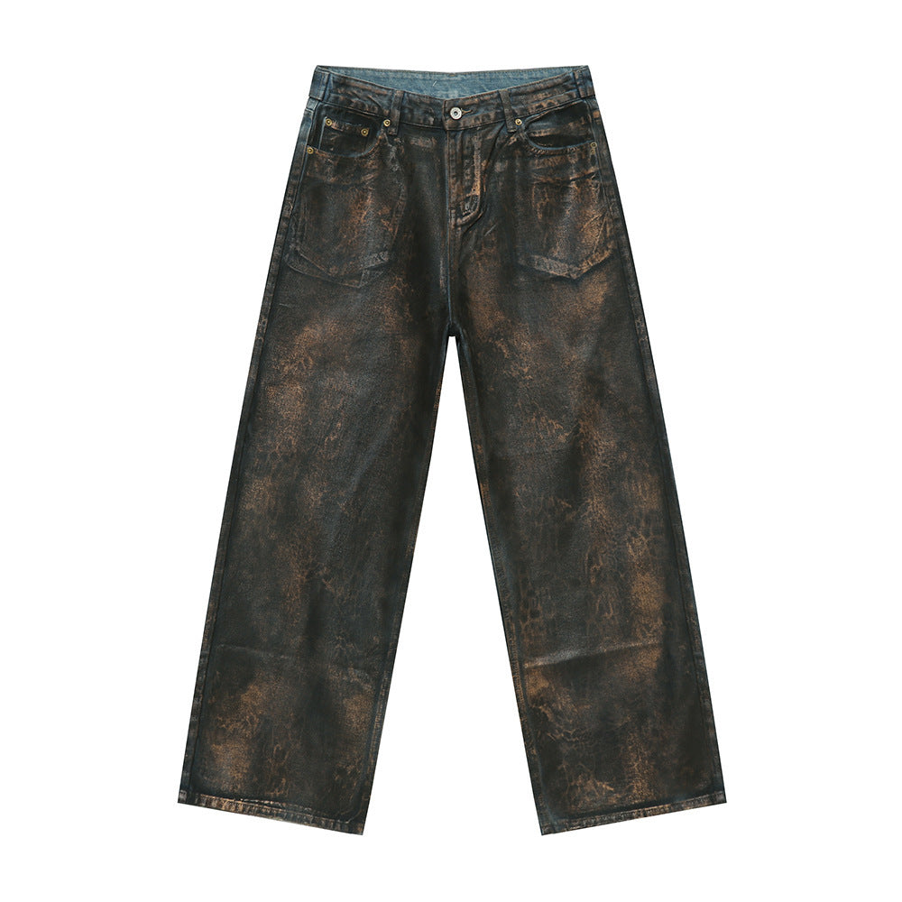 American Street Waste Soil Wind Reverse Pocket Personality Jeans Tide