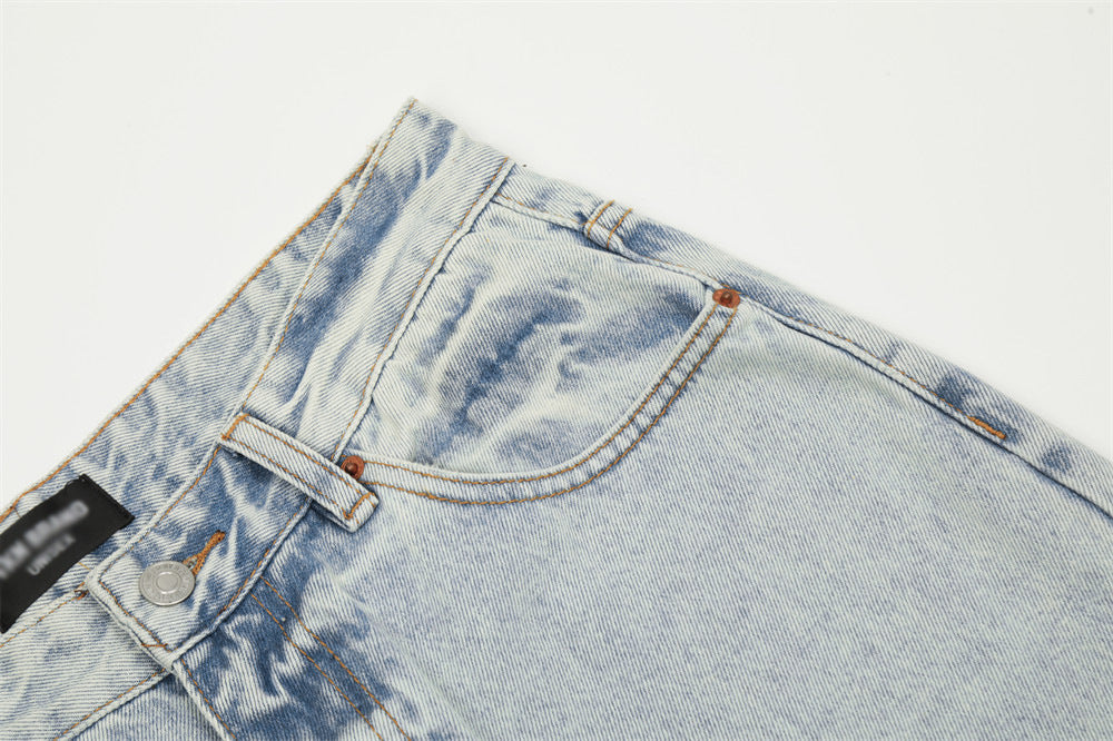 American Retro Wash Light-colored Jeans Men
