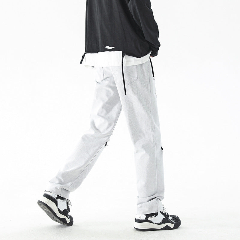 Fashion Personality American White Jeans Men