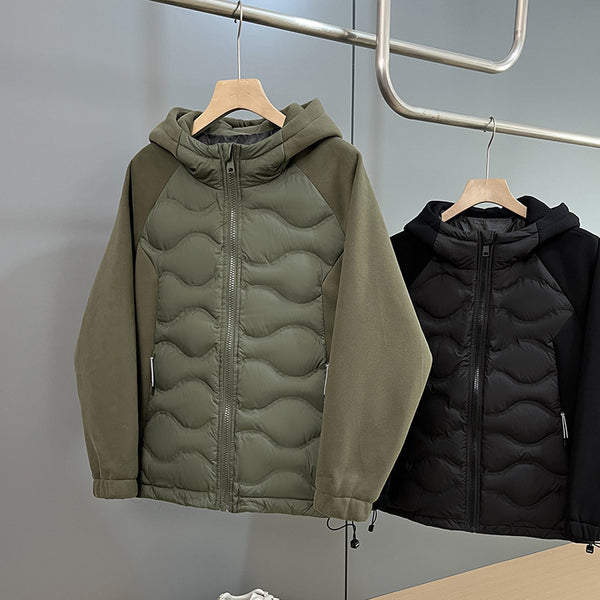 Men's Solid Color Minimalist Stitching Down Jacket