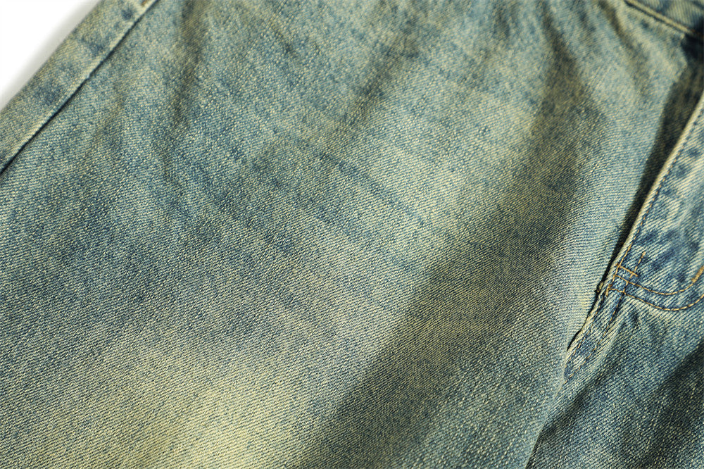 Personalized Minority Letter Retro Washed Straight Jeans