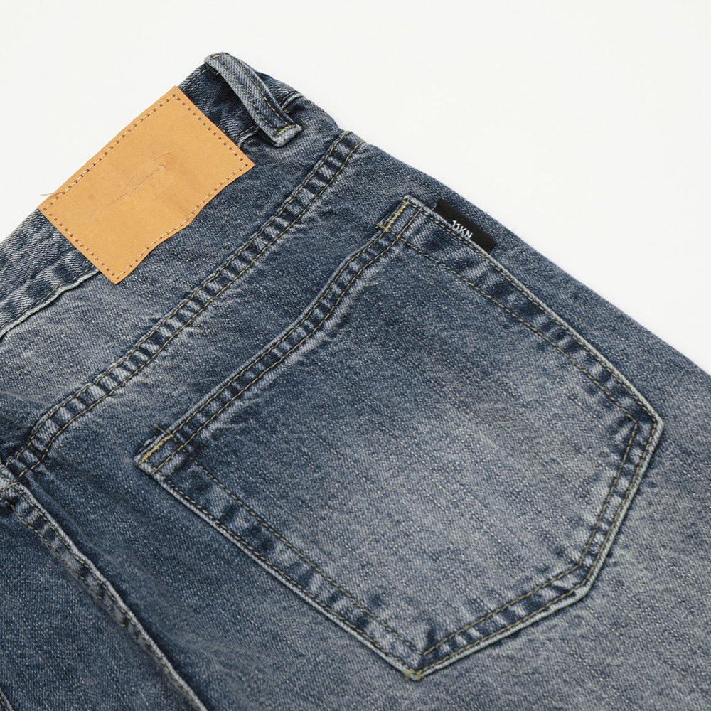 Fashion Retro Washed Worn Jeans Men