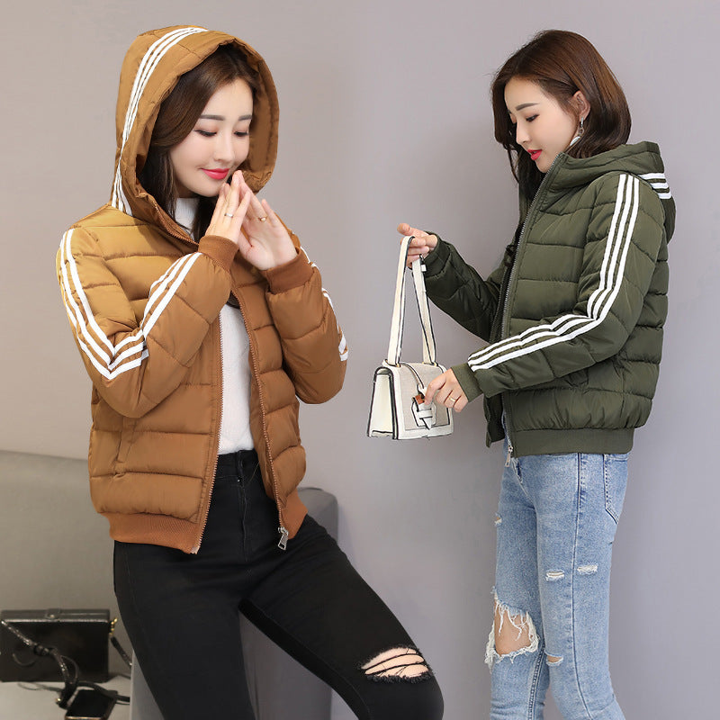 Women's Clothing Short Cotton Jacket New Winter Clothes Student Clothing Slim-fit Hood Fashionable Cotton Coat