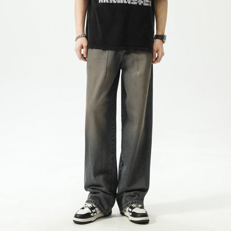 Retro Washed Distressed Stitching Jeans For Men