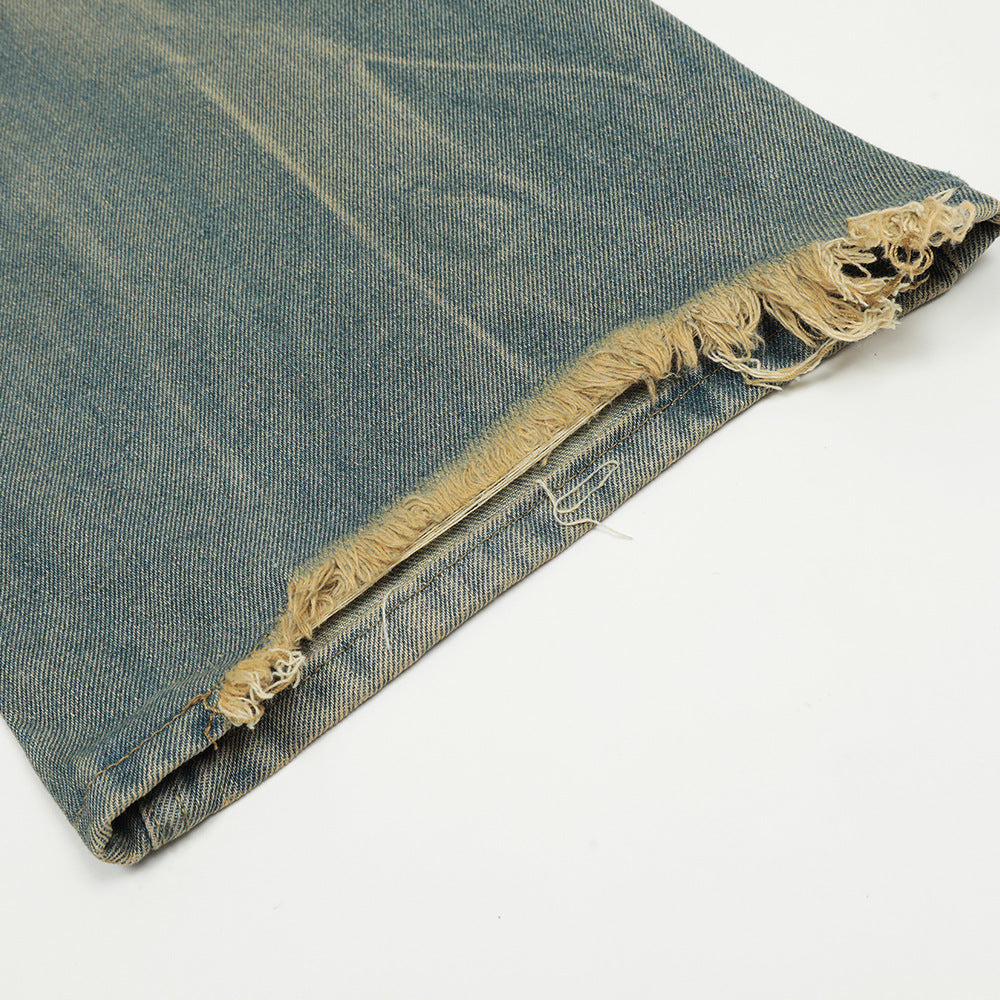 Washed And Worn Ripped Jeans For Men