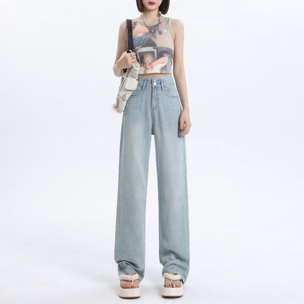 Fashion Tencel Wide-leg Jeans For Women