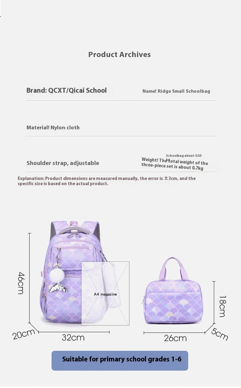 Printed Primary School Student Schoolbags Burden Alleviation Waterproof