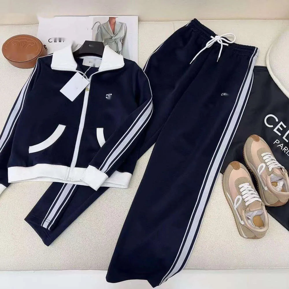 23ss womens designer clothing Womens Tracksuits Presbyopia logo embossed short sleeve T-shirt elastic waist casual wide leg trousers set Women Clothes