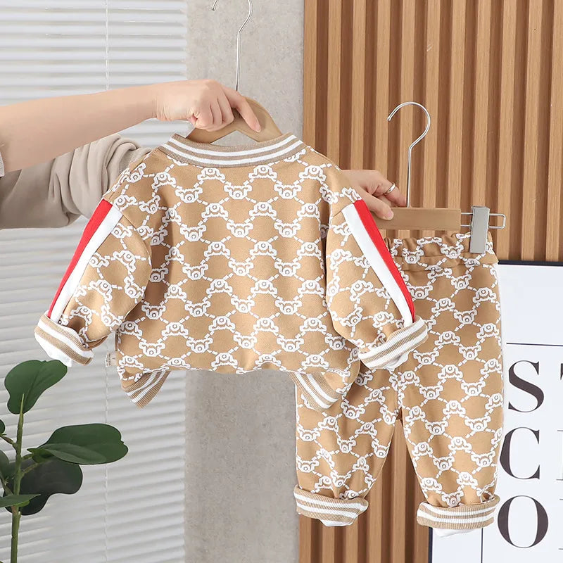 Baby Boys Clothes Sets Spring Autumn Kids Fashion Cotton Knitting Cardigan Shirt Pants 3pcs for Children Boys Sports Suit