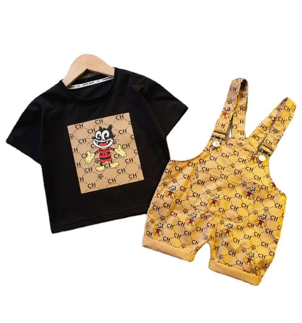 Baby Boy Girl Summer Sets Cotton Infant Children Clothes Print Costume for Kids 1 2 3 4 Years Short Outfits 2 Pieces