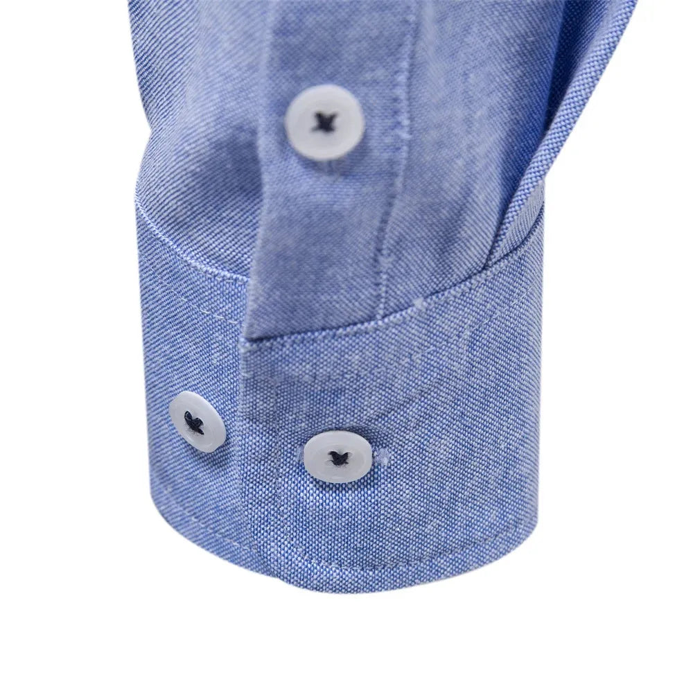 AIOPESON Autumn Cotton Mens Oxford Shirt Long Sleeve Button Down Social Business Casual Shirts for Men 240201