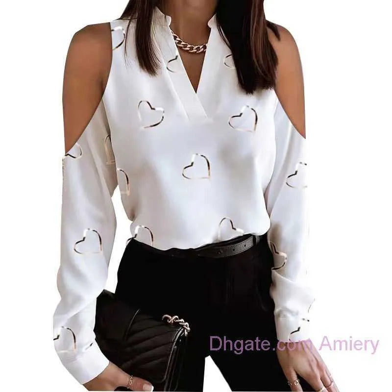 2024 Designer Women Clothes Blouse Long Sleeve Off Shoulder Blouses Printed Shirt Ladies Outfits T-shirt Tops Casual Clothing 3xl